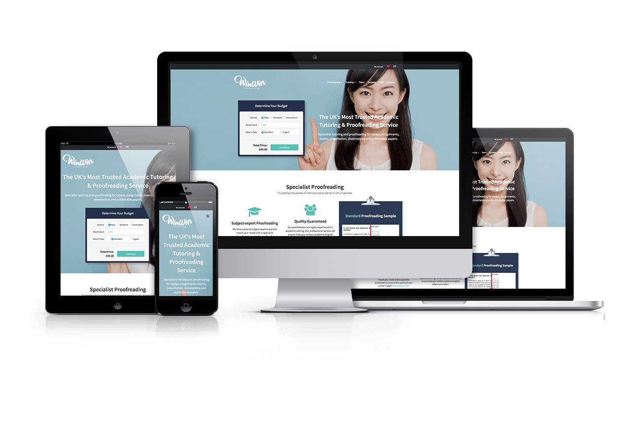 Case Study Website screen mockups win win Academic Tutoring Website Design