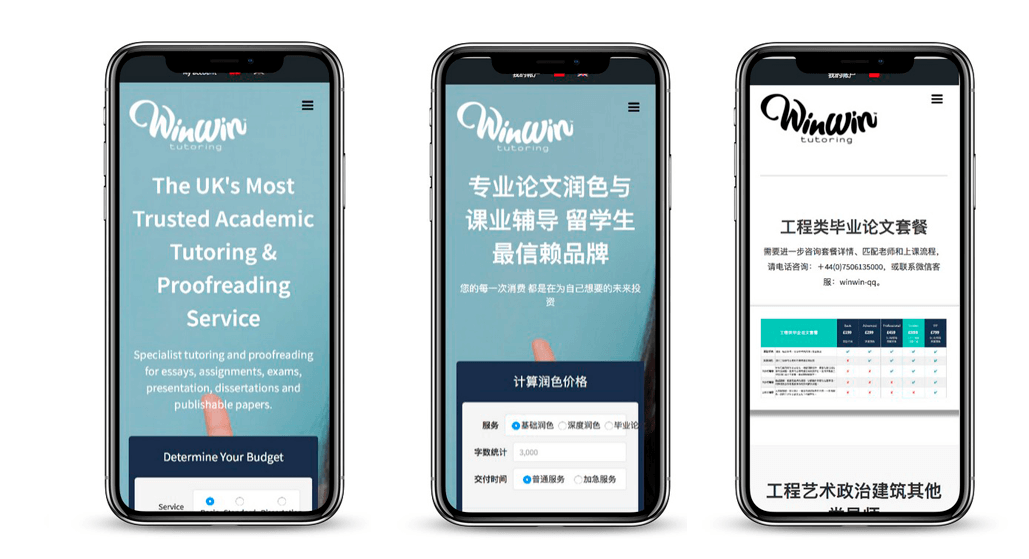Case Study iPhone X set up win win Academic Website Design