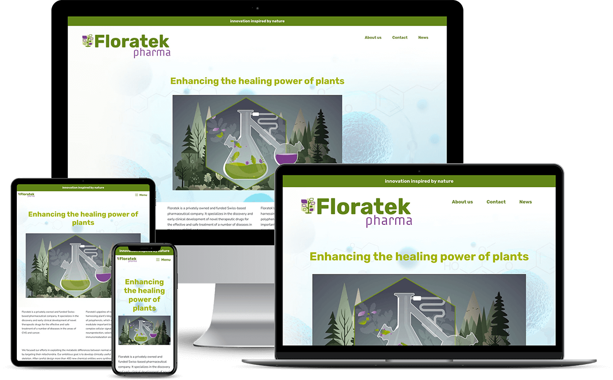 Floratek Pharma website mock up